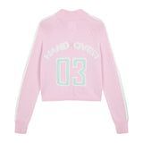 Pink Knit Zip Cardigan